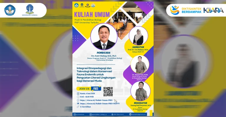 Kuliah Umum Pendidikan Biologi FKIP UT Angkat Integrasi Etnopedagogi dan Teknologi untuk Konservasi Fauna Endemik