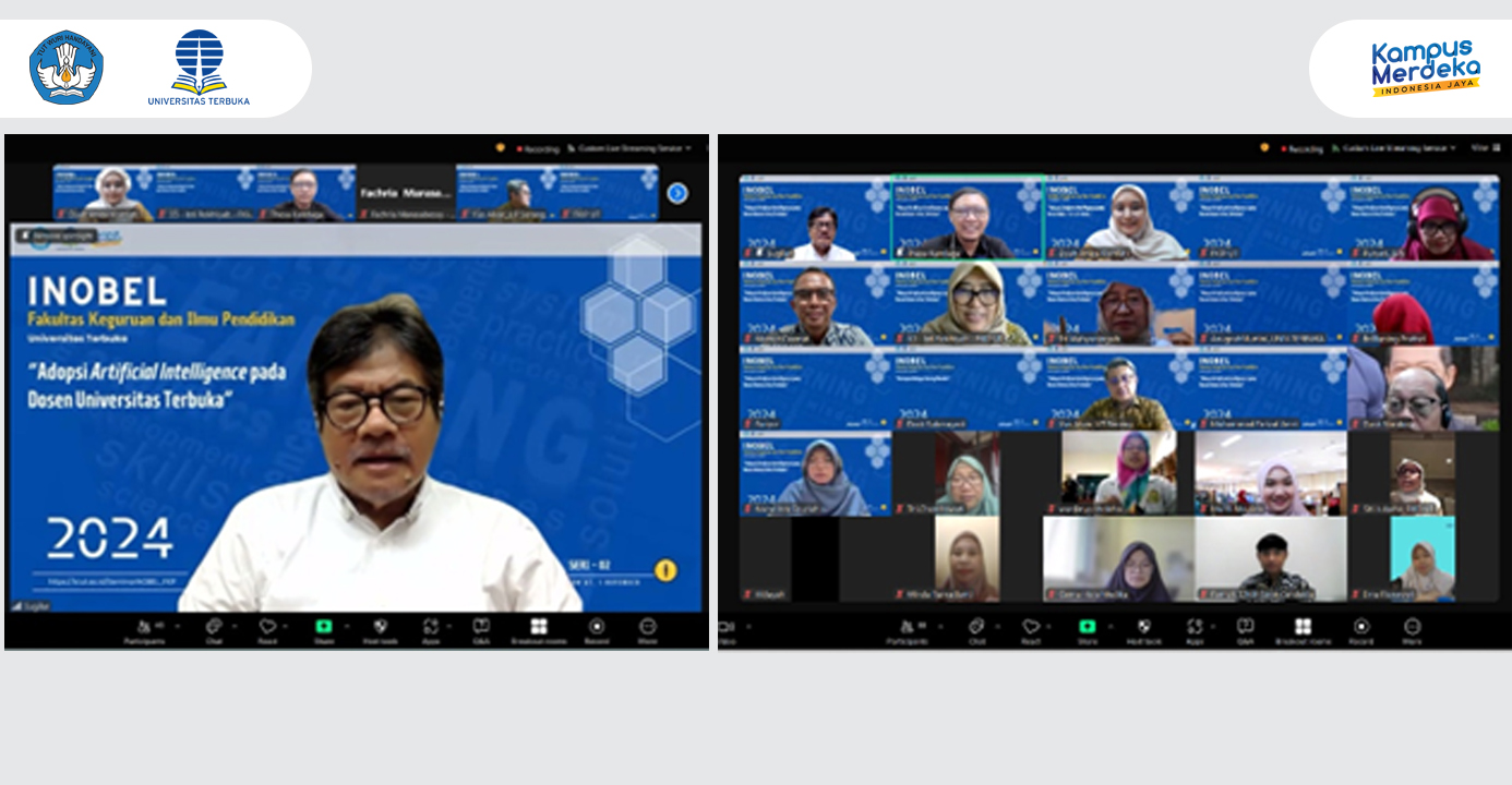 FKIP UT Adakan Seminar INOBEL Seri 2: “Adopsi Artificial Intelligence pada Dosen Universitas Terbuka”
