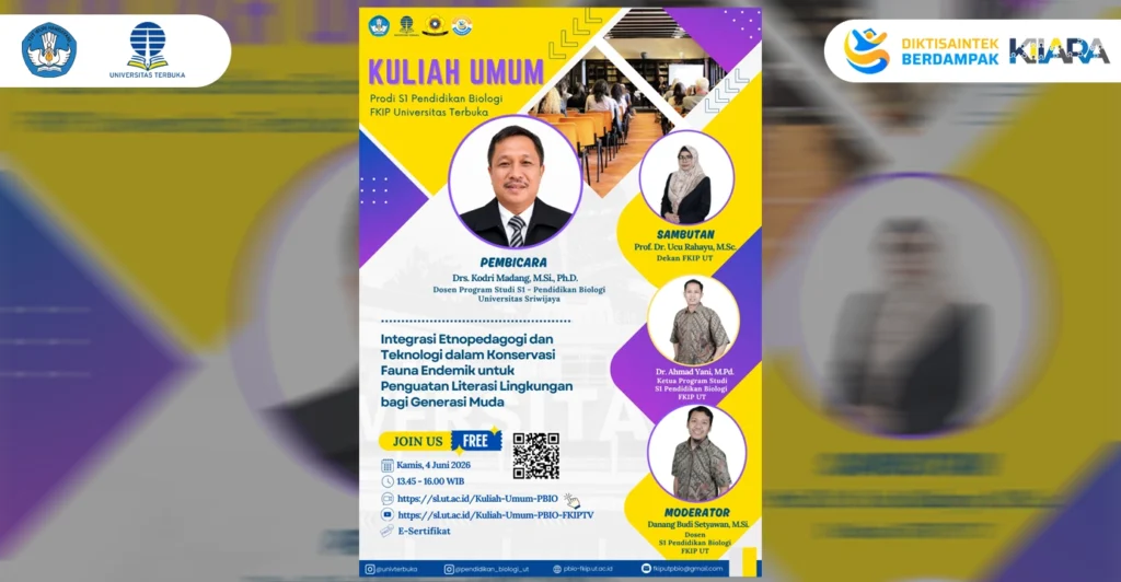 Kuliah Umum Pendidikan Biologi FKIP UT Angkat Integrasi Etnopedagogi dan Teknologi untuk Konservasi Fauna Endemik